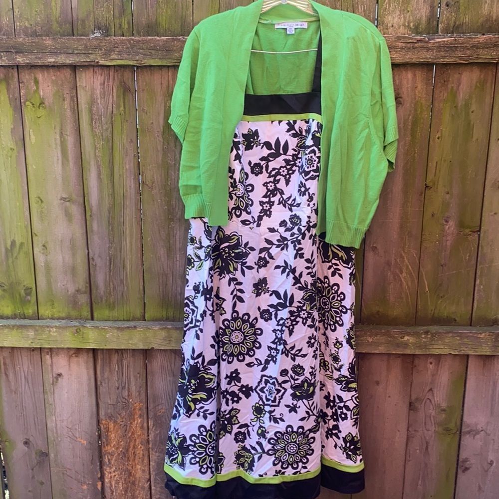 Madison Leigh Floral dress and cardigan sz. 18W